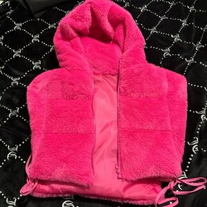 Vibrant Pink Fuzzy Hooded Jacket